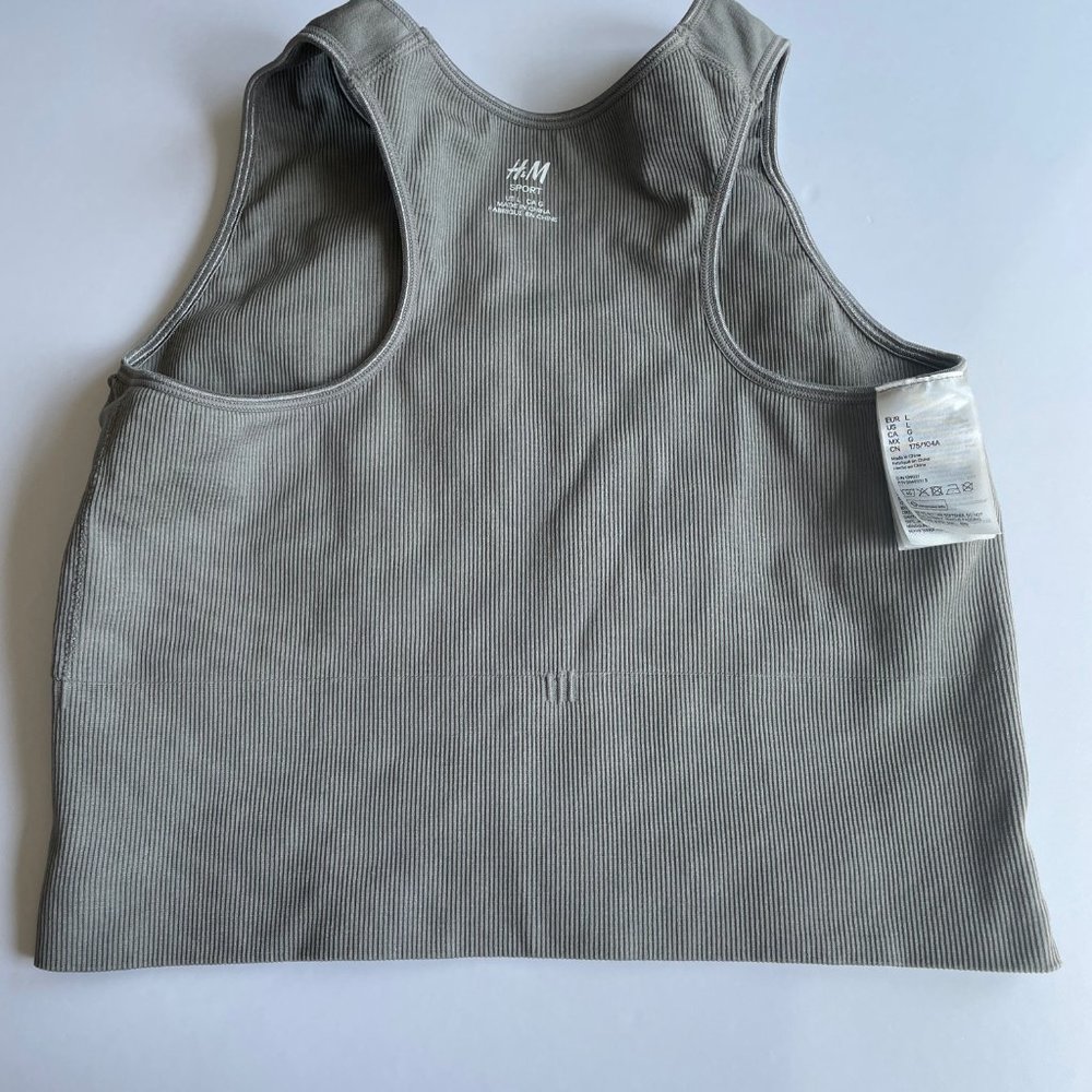 Seamless Sports Bralette Sage Green Cropped Active Fitness Tank Top